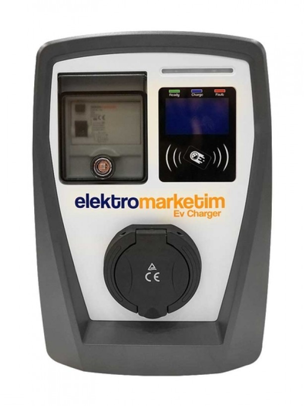 Elektromarketim EMEV 22kW 3 Faz 32A Tip 2 Soketli Elektrikli Araç Şarj İstasyonu