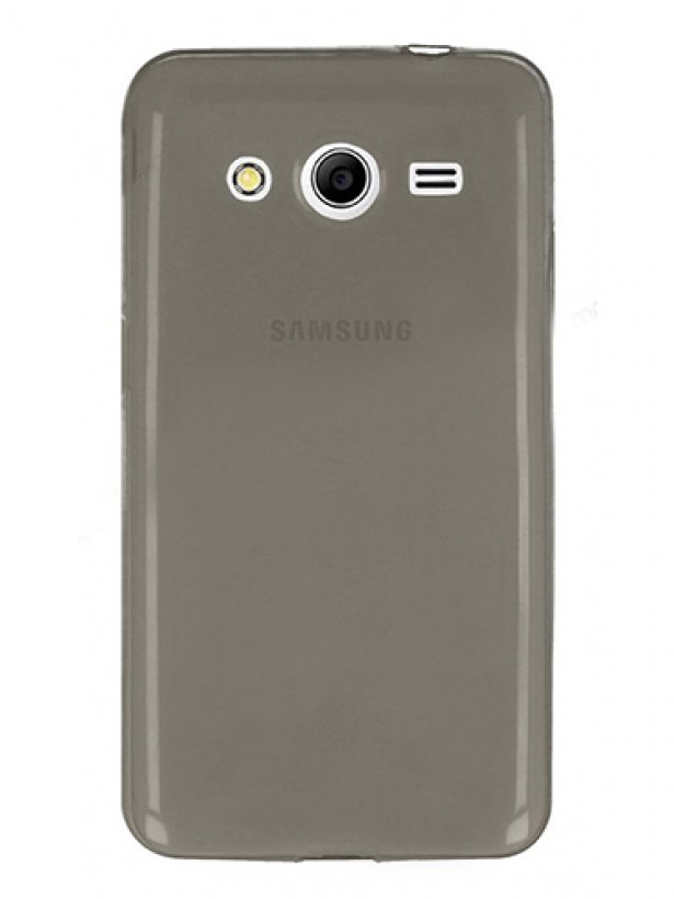 Samsung Galaxy Core 2 (G355) Kılıf Soft Silikon Şeffaf-Siyah Arka Kapak