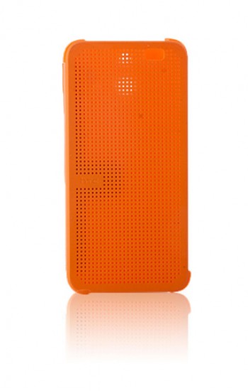 HTC One E8 Dot View Yan Kapaklı Uyku Modlu Kılıf Turuncu&hellip;