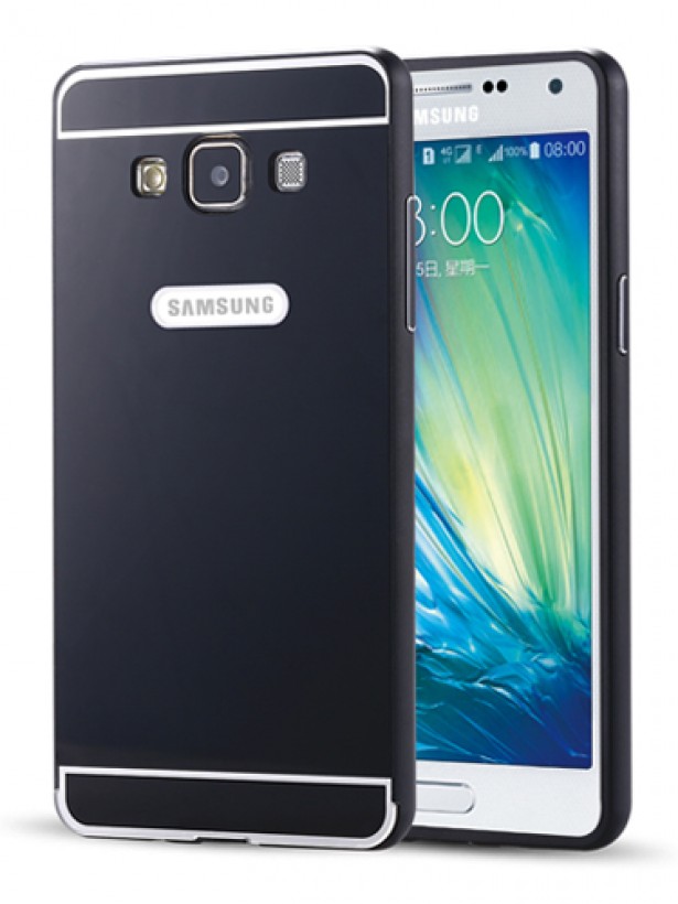 Samsung Galaxy A7 0,7 mm Metal Bumper Arka Koruma Kapaklı Siyah