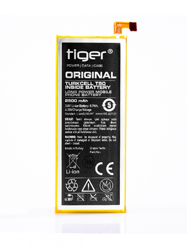 Tiger Turkcell T50 Batarya 2500 mAh (Dahili Bat.)