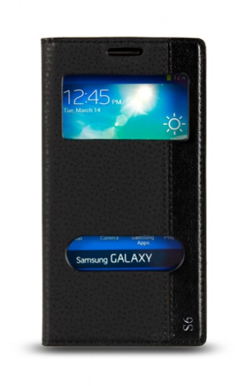 Samsung Galaxy S6 (G920) Gizli Mıknatıslı Pencereli Magnum Kılıf Siya&hellip;