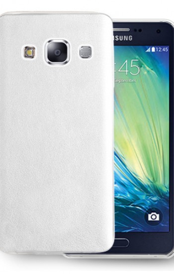 Samsung Galaxy A5 (A500) Kılıf Deri Dokulu Arka Kapak Beyaz&hellip;