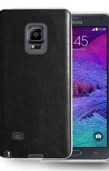 FitCase Samsung Note EDGE (N915) Kılıf Deri Dokulu Arka Kılıf Siyah&hellip;