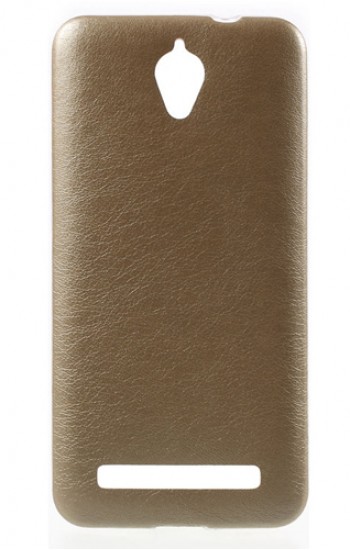 Asus Zenfone C Kılıf Deri Dokulu Arka Kapak Gold&hellip;