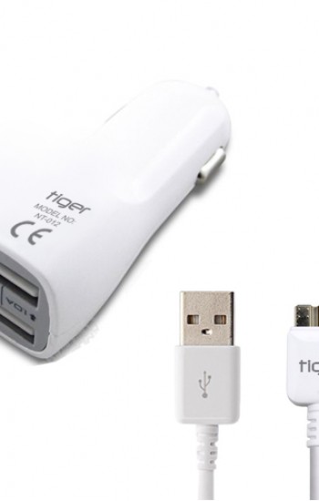 Tiger Araç Şarj Aleti ve  Note 3 / S5 (USB 3.0) Kablo Set Beyaz NT-012&hellip;