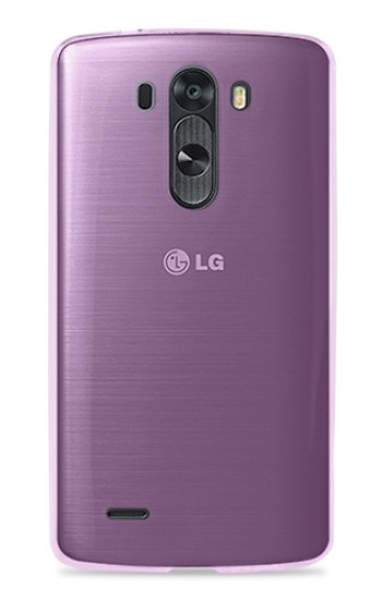 LG G3 Kılıf Soft Silikon Şeffaf-Pembe Arka Kapak&hellip;