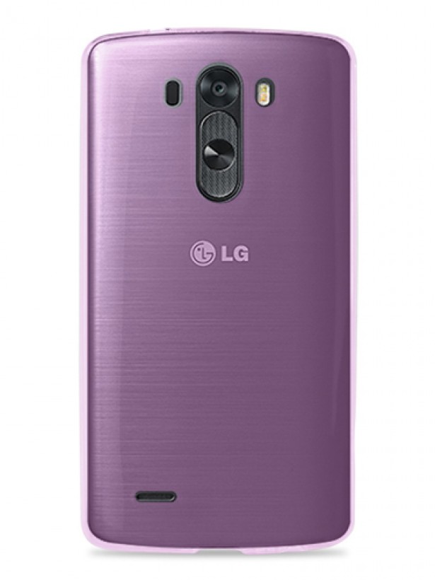 LG G3 Kılıf Soft Silikon Şeffaf-Pembe Arka Kapak
