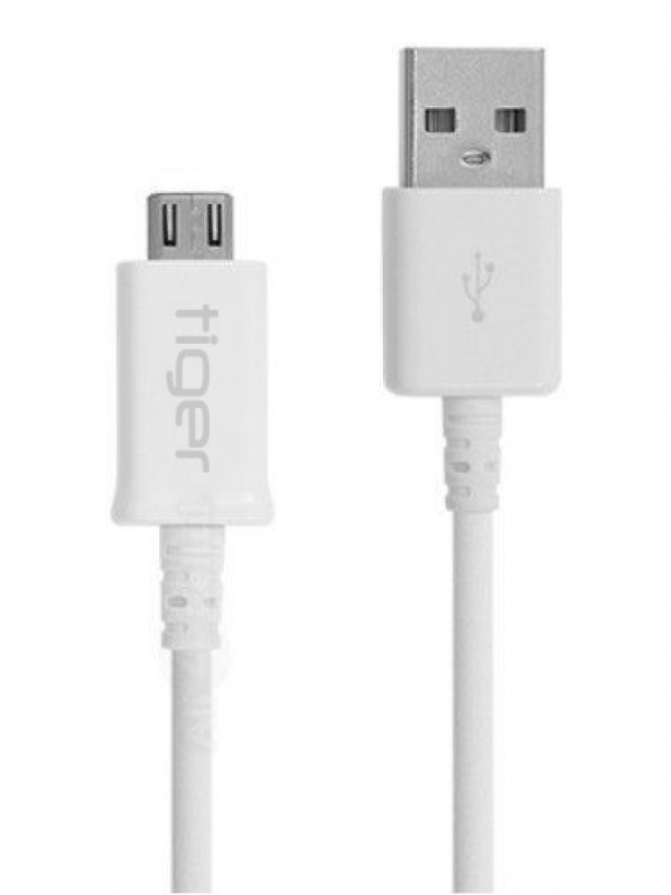Tiger Micro USB Şarj ve Data Kablosu 1mt 2.0A Beyaz TUC-101