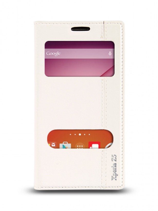 Sony Xperia Z4 Gizli Mıknatıslı Pencereli Magnum Kılıf Beyaz