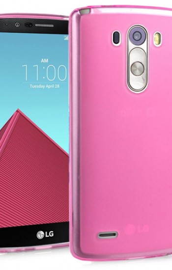LG G4 Kılıf Soft Silikon Şeffaf-Pembe Arka Kapak&hellip;
