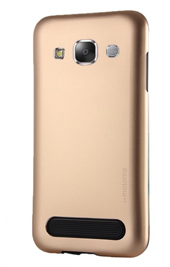 Samsung Galaxy E5 New Motomo Metal TPU Arka Kapak Gold&hellip;