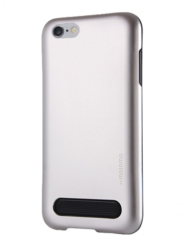 iPhone 6 Plus 5.5 inç New Motomo Metal TPU Arka Kapak Silver