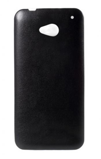HTC One M7 Kılıf Deri Dokulu Arka Kapak Siyah&hellip;