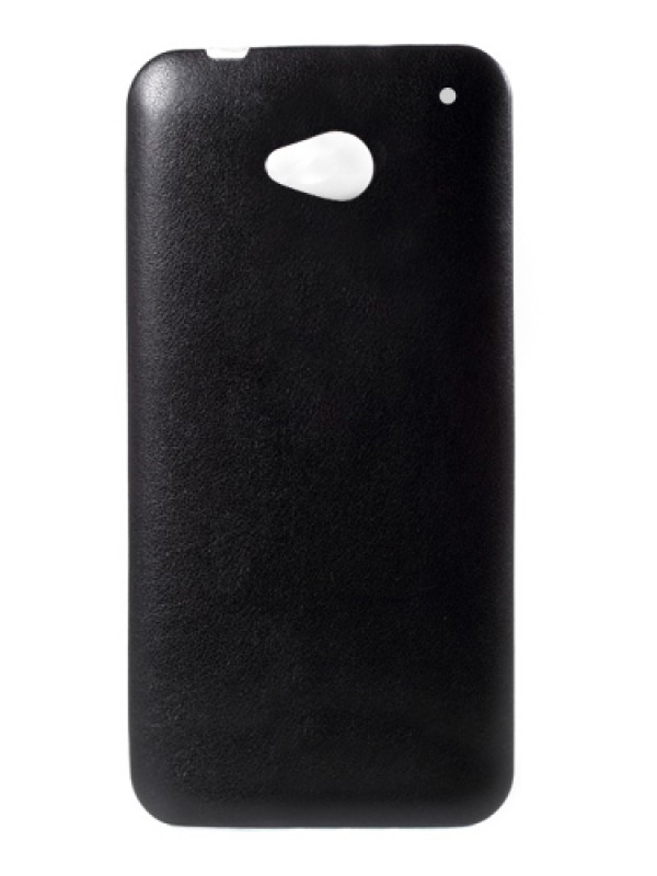 HTC One M7 Kılıf Deri Dokulu Arka Kapak Siyah&hellip;