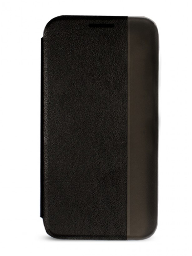 Samsung Galaxy A7 (A700) Yan Kapaklı Kenar Göstergeli Kılıf Siyah