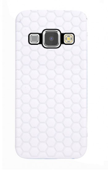 FitCase Samsung Galaxy A8 (A800) TPU Beehive Serisi Arka Kapak Beyaz&hellip;