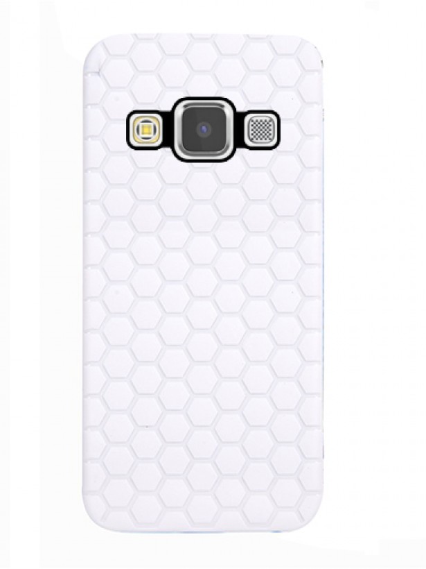 FitCase Samsung Galaxy E7 (E700) TPU Beehive Serisi Arka Kapak Beyaz