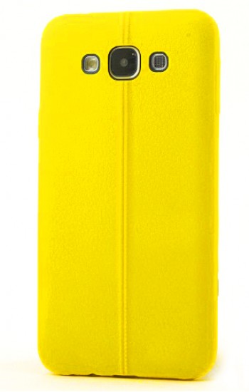 FitCase Samsung Galaxy E5 (E500) Ultra İnce Dikişli TPU Arka Kapak Sarı&hellip;