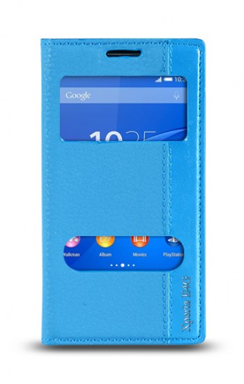 Sony Xperia E4G Gizli Mıknatıslı Pencereli Magnum Kılıf Mavi&hellip;