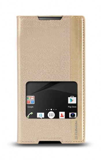Sony Xperia Z5 Premium Gizli Mıknatıslı Pencereli Magnum Kılıf Gold&hellip;