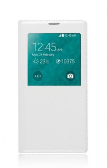 Samsung Galaxy S5 G900FQ S View Dikişli Deri Pencereli Kılıf Beyaz&hellip;