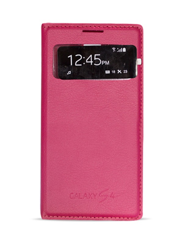 Samsung I9500 Galaxy S4 S View Dikişli Deri Pencereli Kılıf K�&hellip;