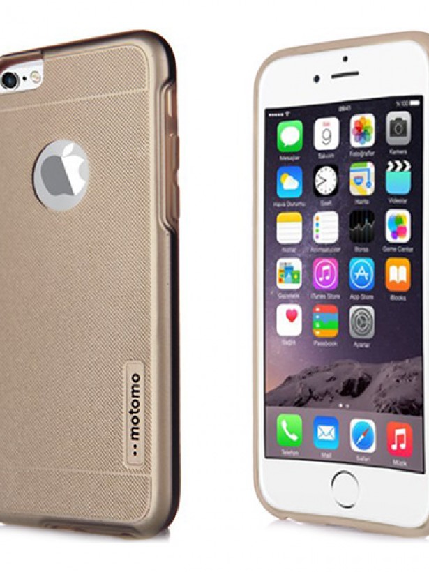 iPhone 4 / 4S Kılıf Motomo Sert Arka Kapak Gold