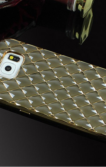 FitCase Laser Samsung S6 (G920) Baklava Desenli Gold - Siyah&hellip;