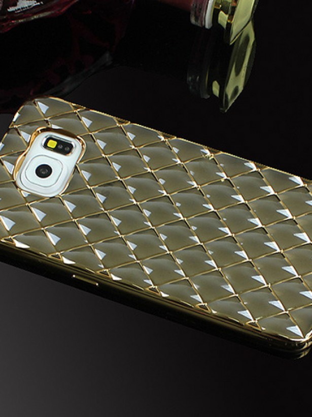 FitCase Laser Samsung S6 (G920) Baklava Desenli Gold - Siyah
