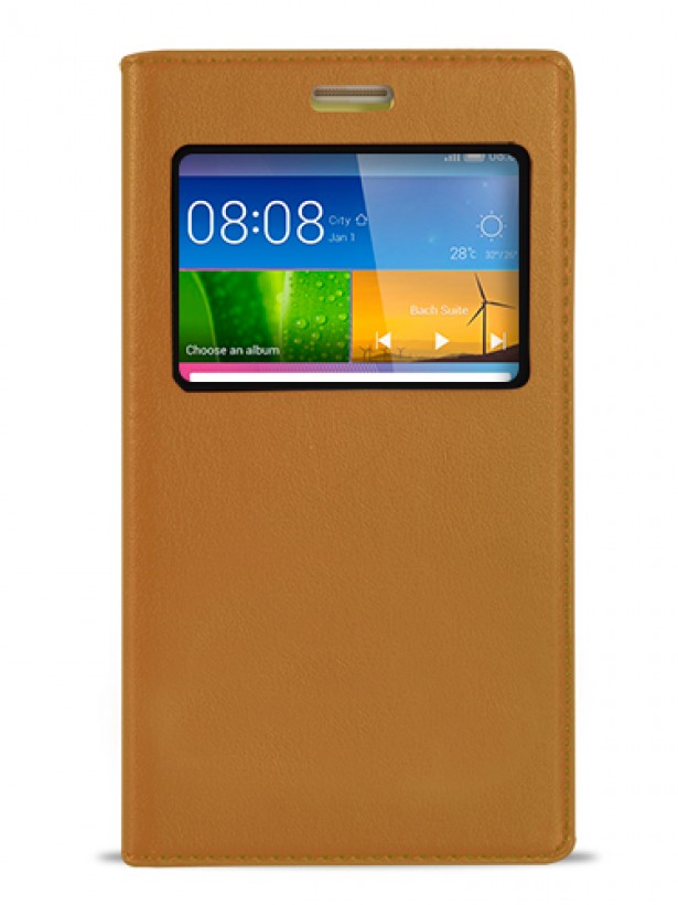 FitCase Dolce Huawei GR5 Gizli Mıknatıslı Pencereli Kılıf Bal Köpüğü