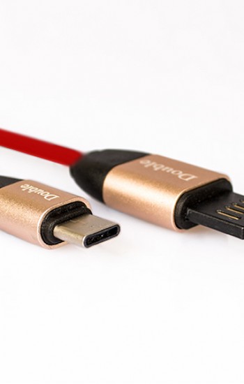 Type-C D-USB-C Çift Taraflı USB Kablo 2.1A Kırmızı&hellip;