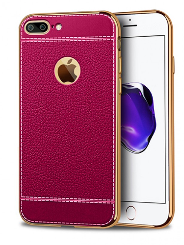 FitCase Laser Elegant iPhone 7-8 Plus Silikon Arka Kapak Pembe