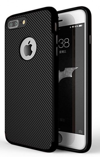 FitCase iPhone 7-8 Plus Carbon Desen Arka Kapak Siyah&hellip;