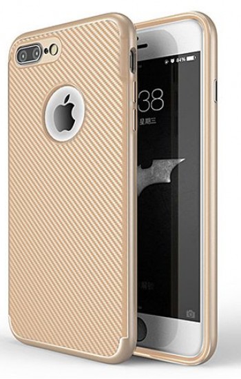 FitCase iPhone 7-8 Plus Carbon Desen Arka Kapak Gold&hellip;