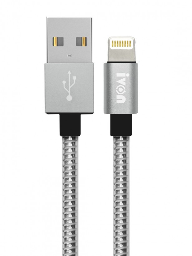 NoTech Lightning Zinc Alloy Metal Dayanıklı 2.4A USB Kablo Gri