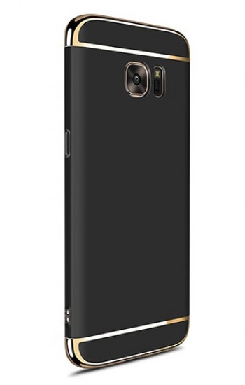 FitCase Samsung S7 EDGE (G935) Golden Frame Arka Kapak Siyah&hellip;