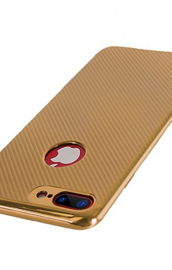 FitCase iPhone 7-8 Plus Elektroliz Carbon Desen Arka Kapak Gold&hellip;