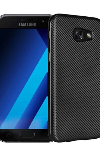 FitCase Galaxy A5 2017 (A520) Elektroliz Carbon Desen Arka Kapak Siyah&hellip;