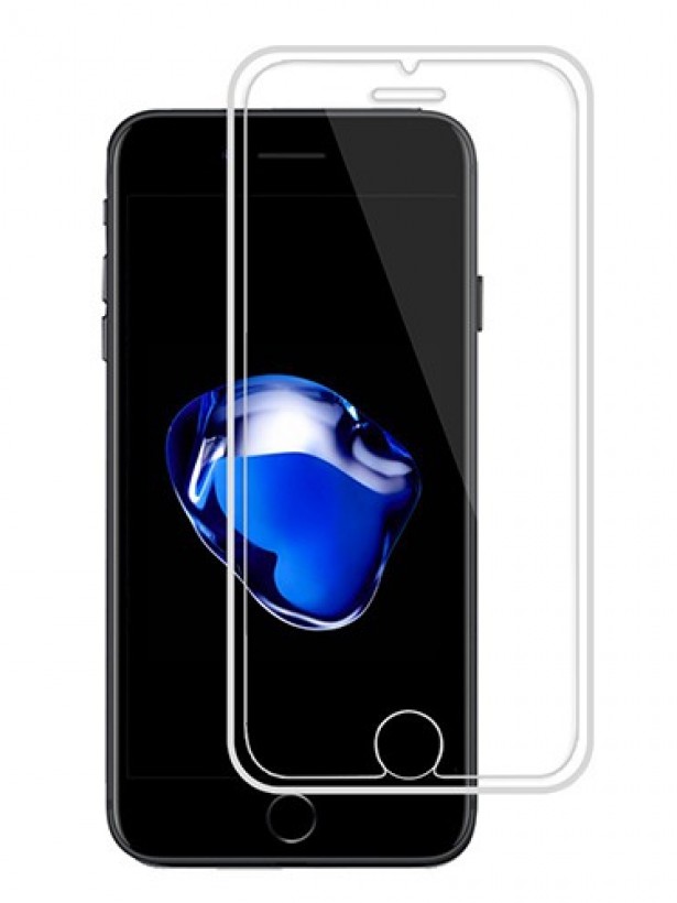 Bufalo iPhone 7/8 Ekran Koruyucu Silikon Çerçeveli 5D Temperli Cam Şeffaf