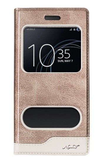 Sony Xperia XA1 Gizli Mıknatıslı Pencereli Magnum Kılıf Gold&hellip;