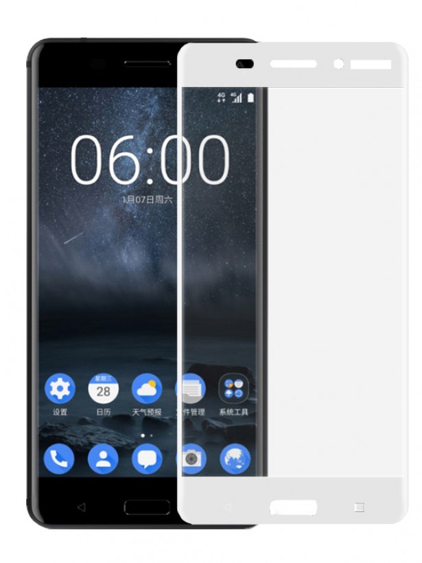Bufalo Nokia 6 Kavisli 3D Cam Ekran Koruyucu Beyaz