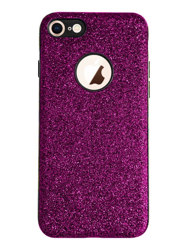 iPhone 7-8 360 Derece Slim Premium Simli  Silikon Kılıf Pembe