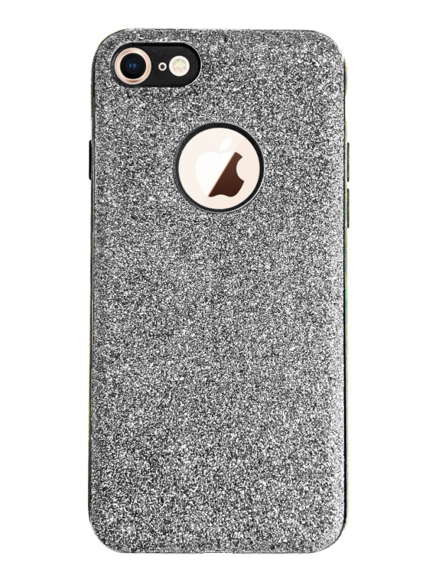 iPhone 7-8 360 Derece Slim Premium Simli  Silikon Kılıf Gri