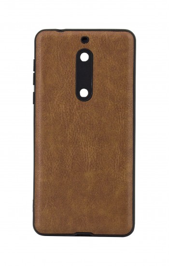 Nokia 5 360 Derece Slim Premium Deri Görünümlü Silikon Kılıf Taba&hellip;