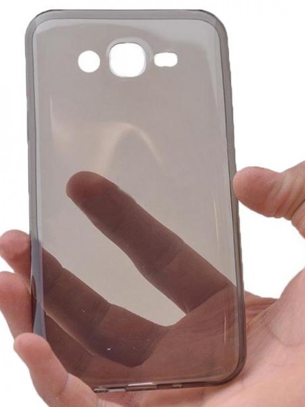 Samsung Galaxy J7 Core (J701) Kılıf Soft Silikon Şeffaf-Siyah Arka Kapak