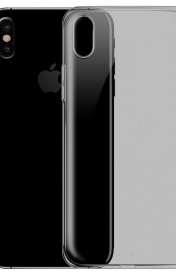 iPhone X/XS Kılıf Soft Silikon Kılıf Şeffaf-Siyah Arka Kapak&hellip;