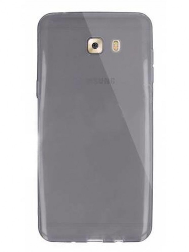 Samsung Galaxy C9 Pro (C9000) Kılıf Soft Silikon Şeffaf-Siyah Arka Kapak