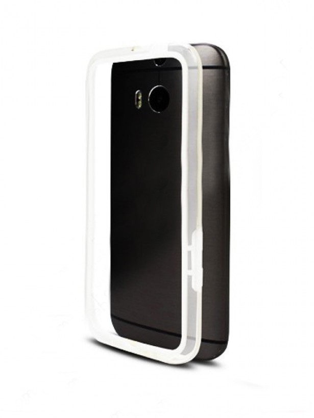 HTC One M8 Bumper Çerçeve Kılıf Beyaz