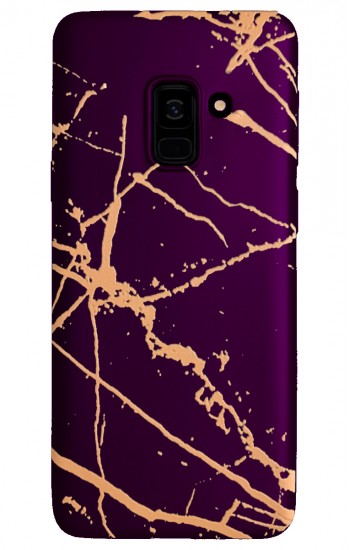 Samsung Galaxy A8 Plus (A730) Fırça Desen Silikon Arka Kapak Mor&hellip;